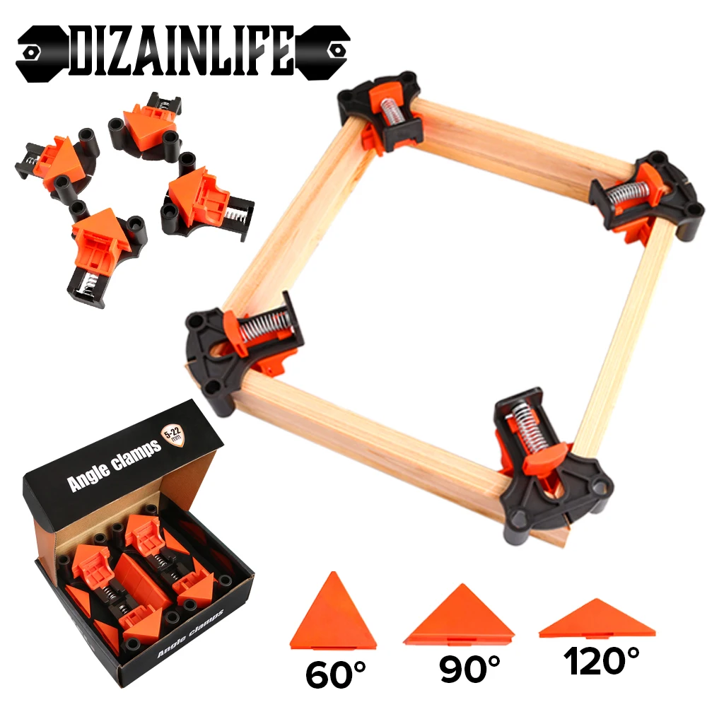 60/90/120 Degree Woodworking Clamps Right Angle Fixing Clips Picture Frame Corner Clamp DIY Fixture Tool Wood working Hand | Обустройство