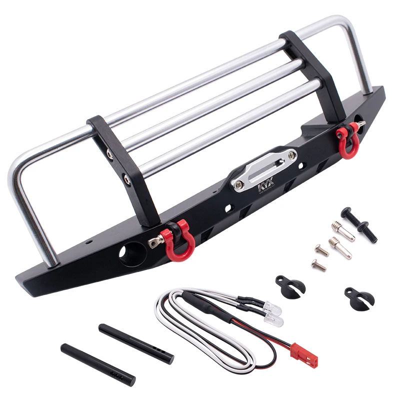 1PC Front Bumper Metal Anti Collision Upgrade Shock Proof Bracket W Hook+LED Light Bead for Axial 90046 RC Model Cars |
