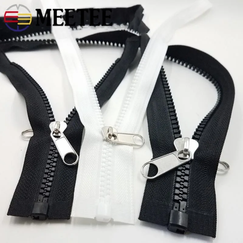 Meetee 1/2pcs 50 300cm Resin Zipper Double sided Slider Pullers for Outdoor Tent Mosquito Net Backpack Repair Crafts Accessories|Молнии| |
