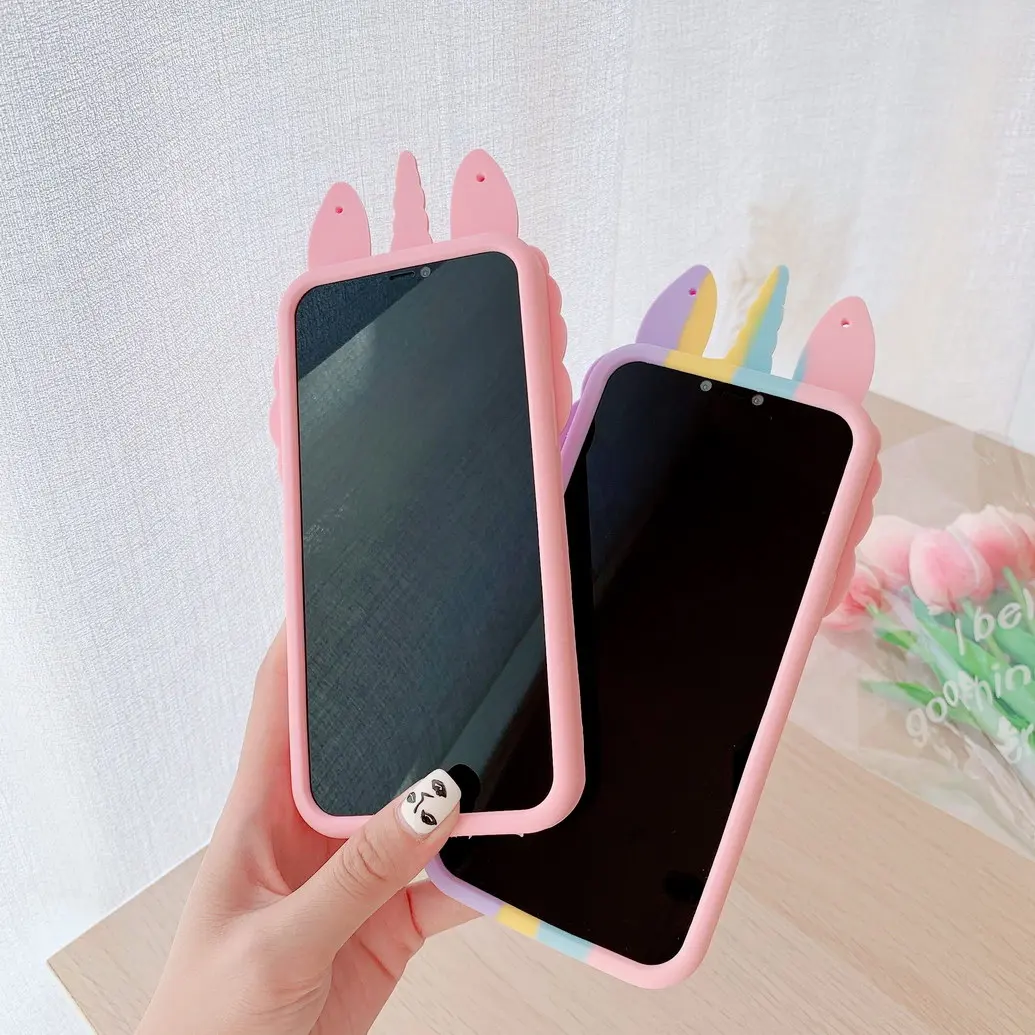 3D unicorn soft Squishy case for iPhone 13 12 11 Pro Max X