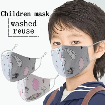 

Reusable Children's Face Mask Adjustable Breathable Unisex Cartoon Mask Windproof Coldproof Outdoor Protective Mask Mondkapjes