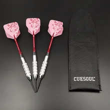 CUESOUL 3 шт./компл. Профессиональный Дартс 24g розовый голубой цвет Сталь Дартс с алюминиевые дротики валы