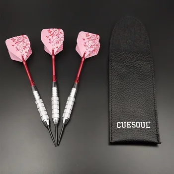 

CUESOUL 3pcs/set Professional Darts 24g Pink Blue Color Steel Tip Darts With Aluminum Darts Shafts