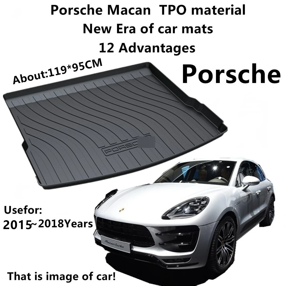 

SJ ALL Weather TPO Car Trunk Mats Tail Boot Cargo Liner Cover Rear Cargo Tray Luggage Pad For Porsche Macan 2015 2016 2017 2018