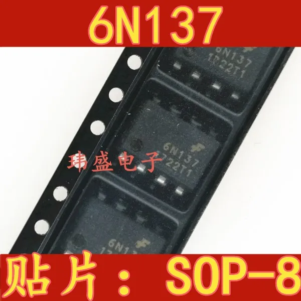 10 шт./лот 6N137S 6N137M 6N137 2 54 мм лапками углублением SOP 8 Высокое качество ..| |