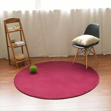Новинка, коралловый бархат, круглый ковер, современный простой стиль, однотонный коврик для дивана, пола, гостиной, двери, коврик для спальни