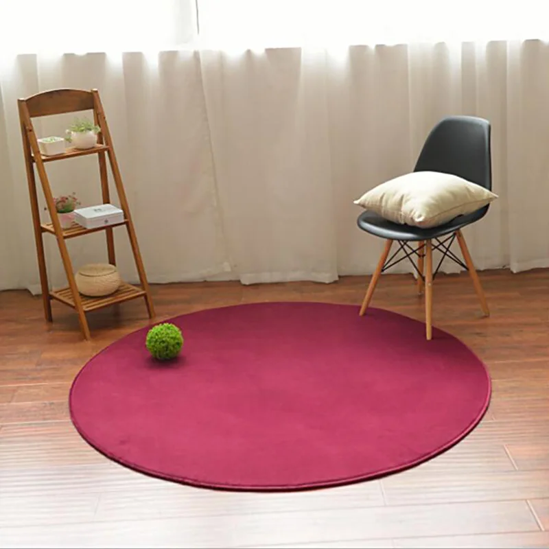 

2019 New Coral Velvet Round Carpet Modern Simple Style Solid Color Sofa Floor Mat Living Room Door Mat Bedroom Rug