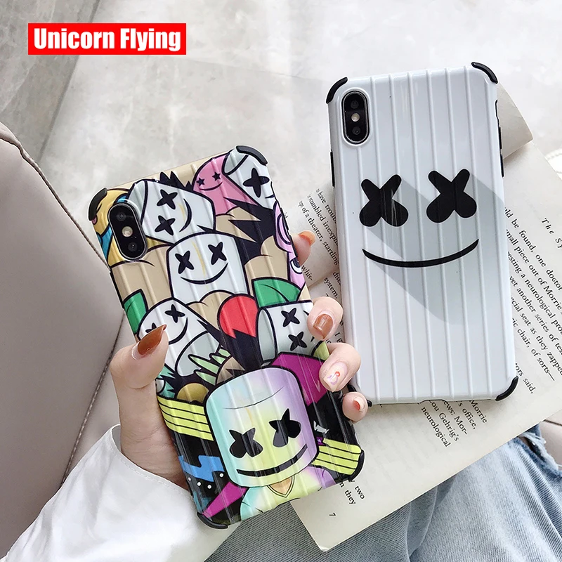 

LinXiang Fashion Street Style Cotton Candy Halloween Ghost Cute IMD Phone Case Back Cover For iphone 6 6s 7 8 Plus X XS Max XR