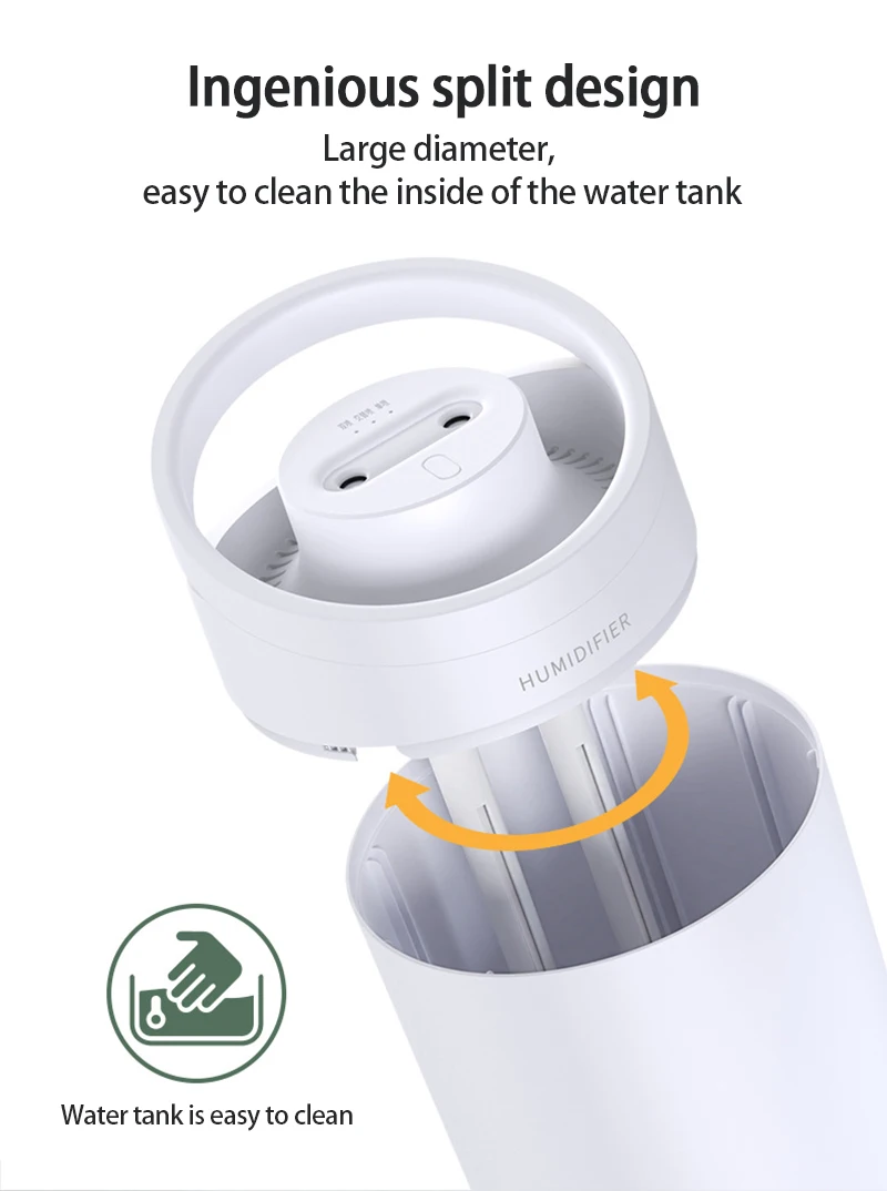 1Pcs Air Humidifier 3L large-capacity Air Purifier For Home Bedroom Portable Water-adding Office Double-Jet Humidifier Sprayers-5