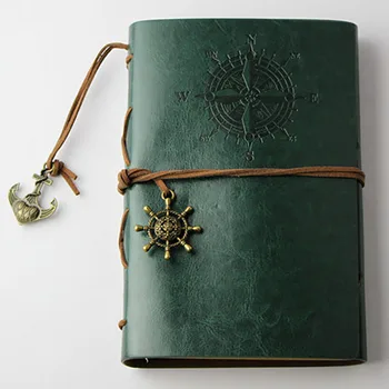 

Vintage Notebook Journal Artificial PU Diary Pirate Stationery Planner Classic Strap Replaceable Spiral