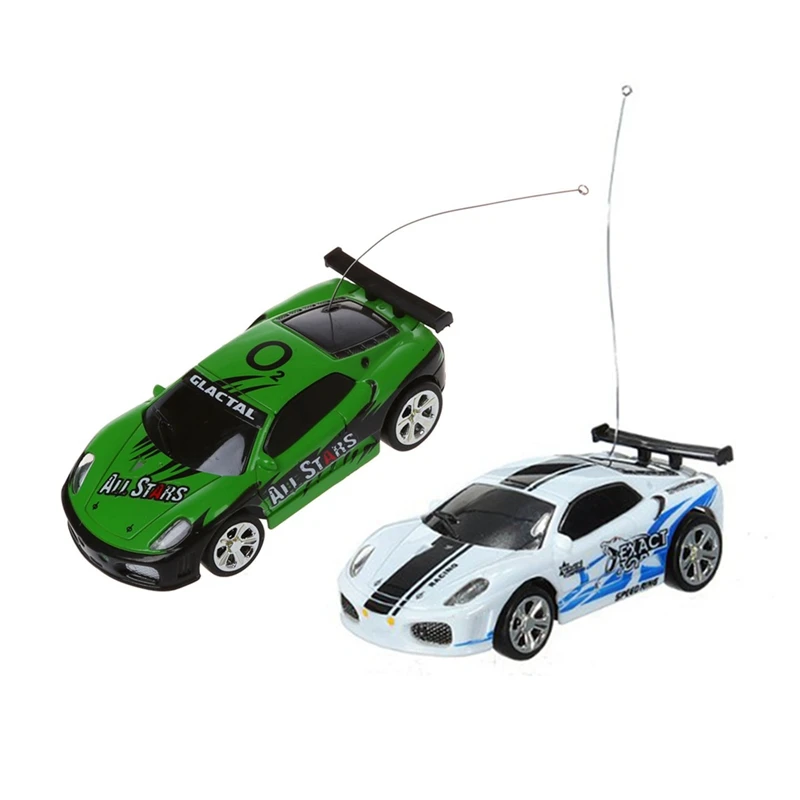 

Hot-2Pcs Mini Mini RC Car RC 1:58 Box Bobbin Series SHEN QI WEI White Black /Green