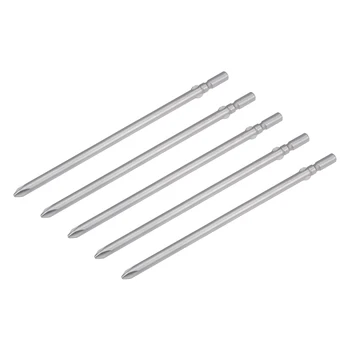 

uxcell 5pcs Phillips Bits 6mm Round Shank 150mm Length Cross 6PH2 Magnetic Screw Driver S2 Screwdriver Bit