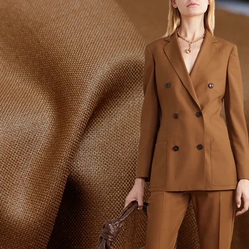

White waxberry Caramel Silk Wool Worsted Fabircs High Quality Materials Women Suits Pants DIY Cloth Tailor Freeshipping