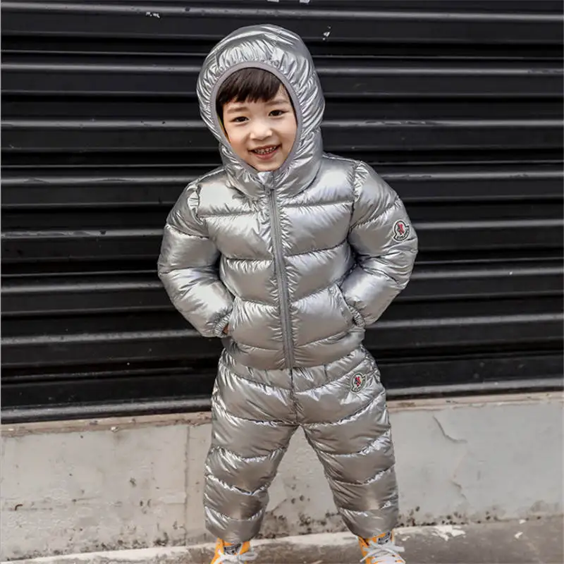 

Winter Baby Girls Boys Clothing Set Kids Ski Suit Overalls Children's Down Coat Warm Snowsuit Jackets+Pants 2pcs Kids Tracksuit