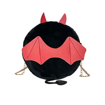 

Woman Bags Funny Cartoon Shape Plush Shoulder Bags Personality Cross body Bag Messenger College Style Chain Purse and Handbag A4