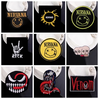 

Nirvana Patch Embroidered Patches For Clothing Venom Patch Iron On Patches On Clothes Rock Style Hippie Metal Band Music Sticker