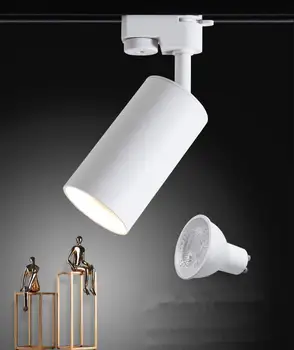 

LED Track Light GU10 Rail Spotlights Lamp Leds Tracking Fixture Spot Lights Bulb for Store Shop Showroom Adjustable 1 phase