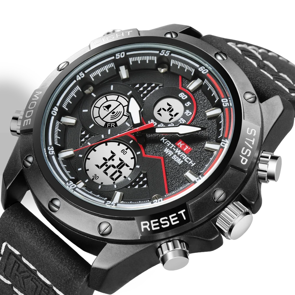 Часы наручные KT Мужские кварцевые в стиле милитари водостойкие до 5