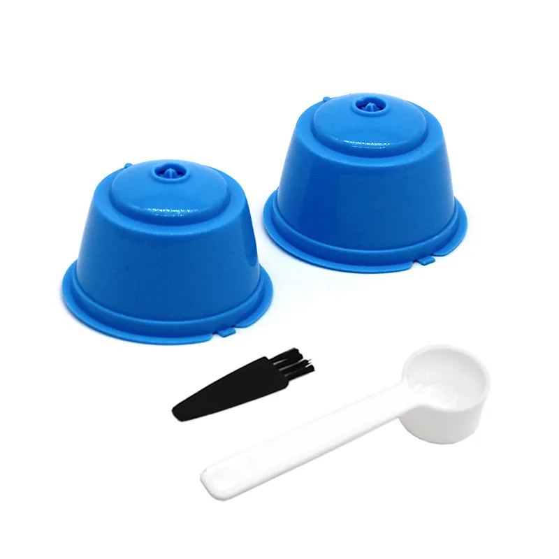 

Набор кофейных капсул 2 шт., многоразовый мини-фильтр для кофе, с ложкой и щеткой, кухонные аксессуары