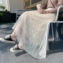 Осень г.; Новинка; плиссированная юбка с оборкой по краям Венеры; сказочная вуаль