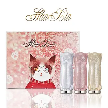 

3 Pcs/set Cartoon Cat Lipstick Set Makeup Set Waterproof Long Lasting Moisturizing Lipstick Lip Pencil Make Up Gift Box