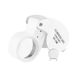 Mini 40x25mm jóias jade lupa iluminada lupa portátil dobrável led lupa presente inspecionar selos de dinheiro moeda