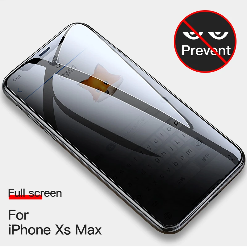 KUULAA Защита экрана для iPhone X/XR/XS MAX защитное стекло полное покрытие закаленное стекло для iPhone AntiSpy - Цвет: Full XS MAX