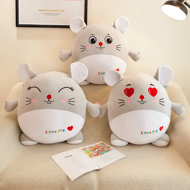 

New cute peas mouse plush toy doll lazy sleeping pillow