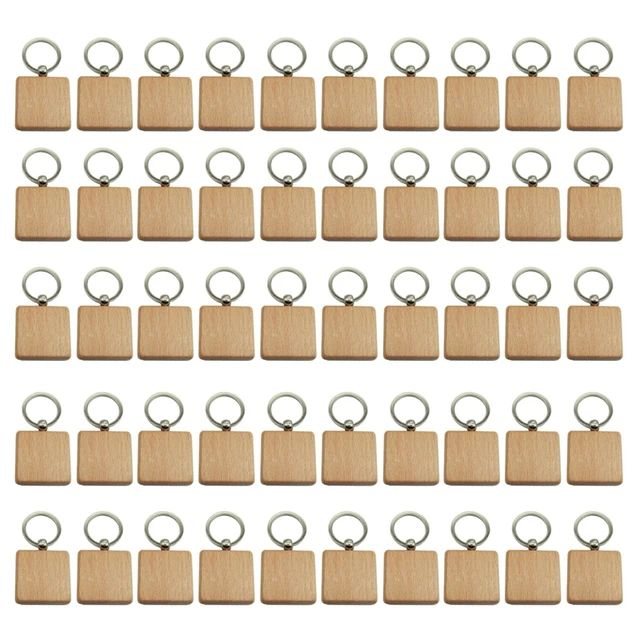 50 Pieces Blank Wooden Key Tag Key Engraving Blanks Unfinished Wood  Keychain Key Ring Key Tags For DIY Crafts - AliExpress