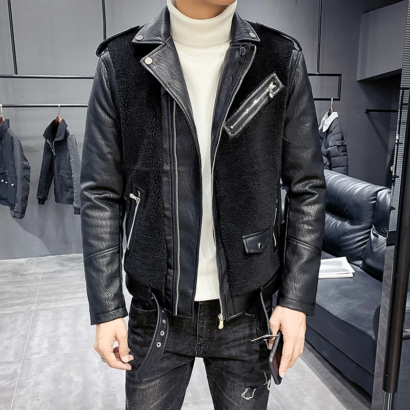 

Fashion Coats Male Bomber Veste Cuir Homme Punk Multi Design Style Motorcycle Biker Leather Jacket Men