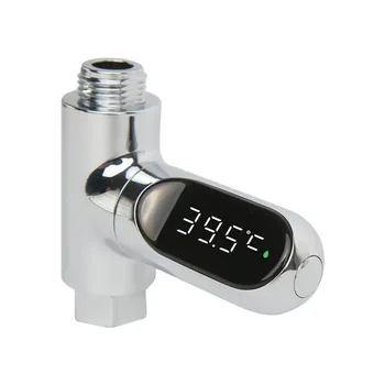 

Digital Thermometer LED Shows That the Temperature of Bathroom Shower Water Is Reported in Real Time Kitchen Water Consumption