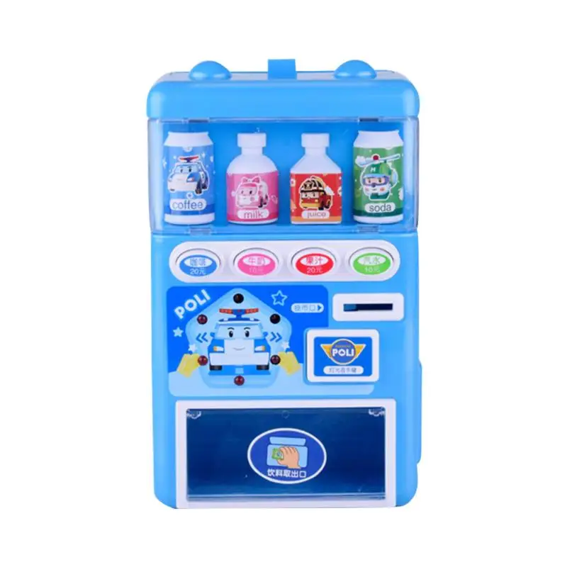 Прочные игрушки для продуктов Многофункциональный креативный детский торговый автомат имитатор светильник музыкальный звук торговый дом набор