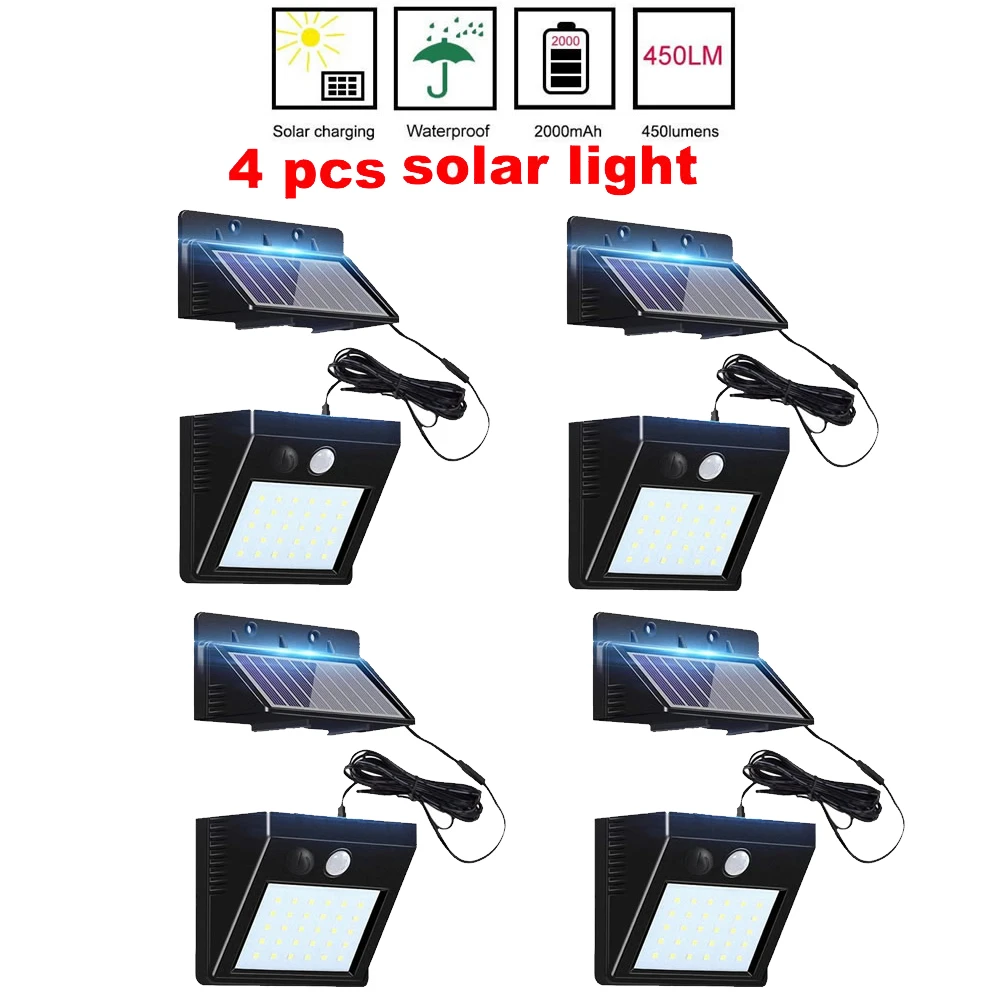 

2/4pcs 100/56/30 LED Solar Lamp Charged Solar Energy Light Powered Emergency Bulb For Outdoor Garden Camping Tent Fishing split