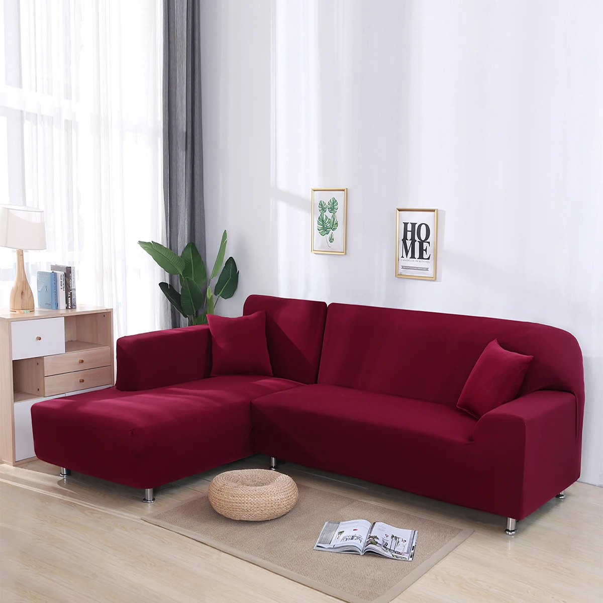 

Elastic Solid Color Sofa Cover For L Shaped Sectional Corner 1/2/3 Seater Sofa Stretch Couch Cover Slipcovers For Living Room D3