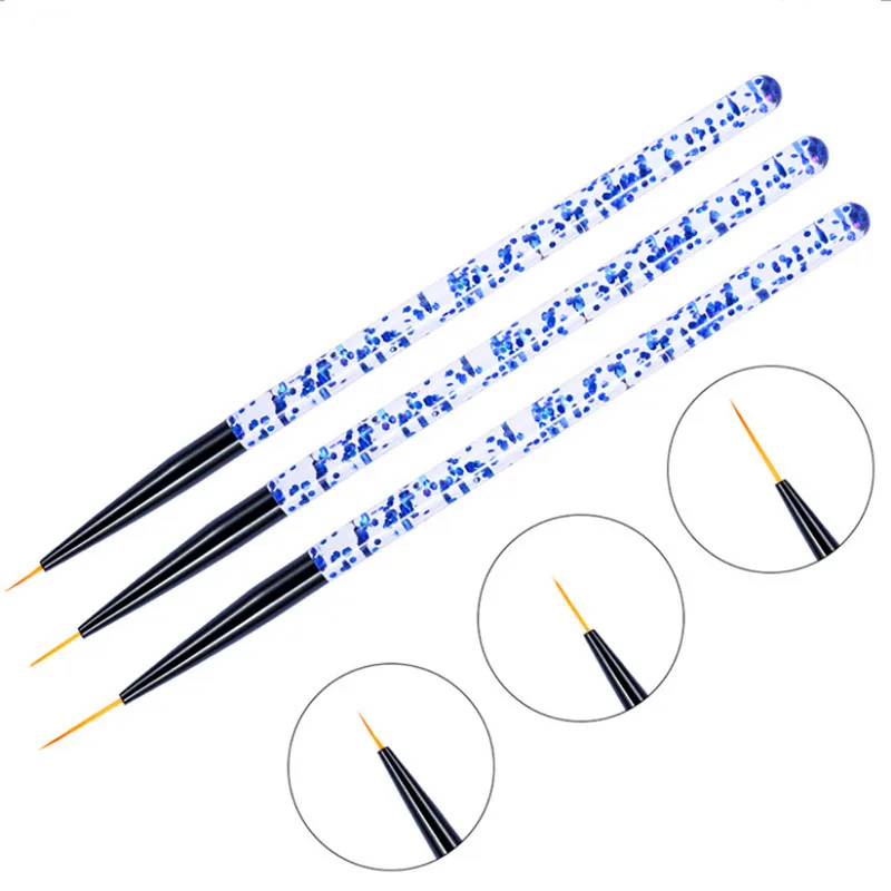Nail Art Kolinsky Acrylic Manicure Brush Superfine Stripe Thin Nails Line Brushes 2