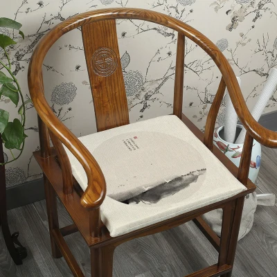 style 3 Элегантная белая ручная роспись подушка для дивана, стула, китайского обеденного стула, кресло, подушка для сиденья из хлопка и льна, сменные подушки для сиденья - Цвет: style 3
