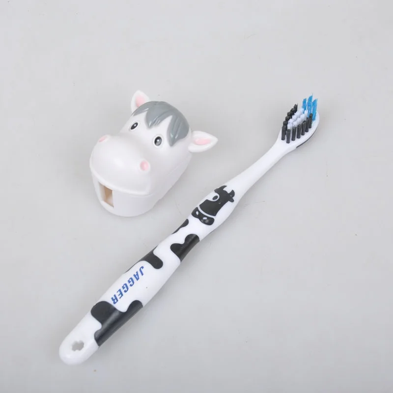 1 Pcs Cartoon Cows Rabbit Baby Toothbrush For Little Boy Girl Toothbrush With Baby Toothbrush Holders