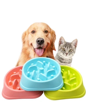 

Useful Anti Choke Pet Dog Feeding Bowls Plastic Snail Shape Slow down Eating Food Prevent Obesity Healthy Diet Dog Accessories