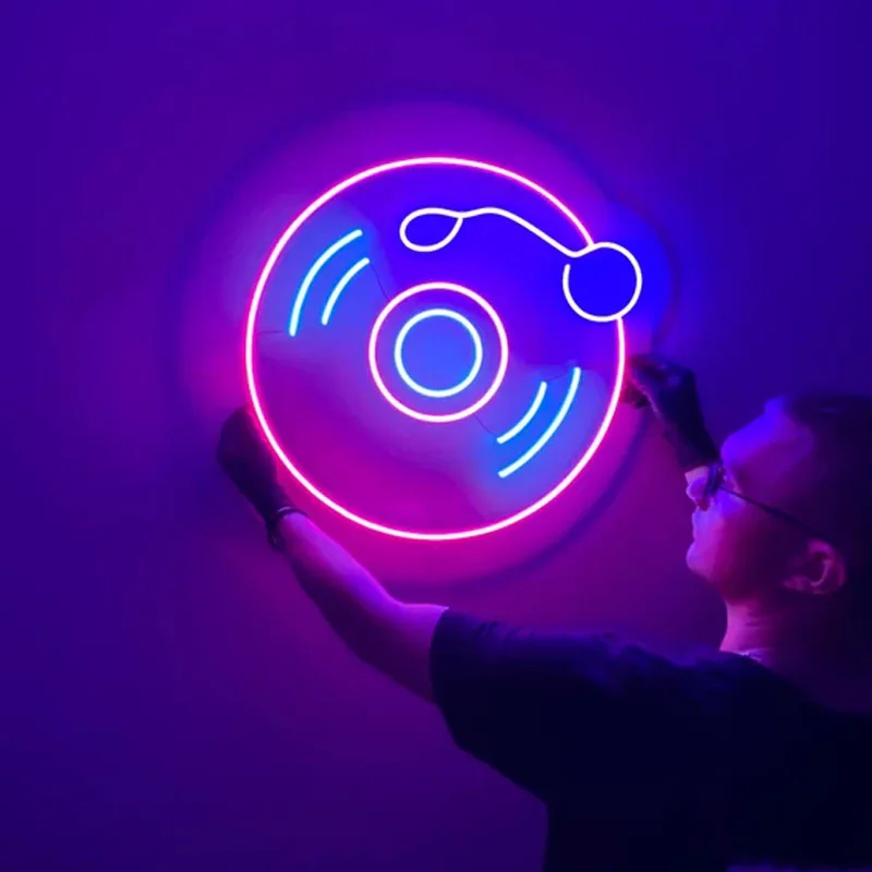 

Custom Vinyl Recording Neon light Sign Wedding Neon Signall Decor Kid Room Bar Custom Bar Sign Record Decor Bedroom