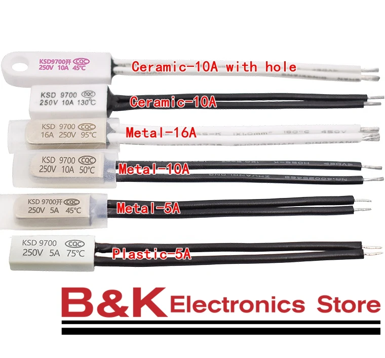 Термостат KSD9700 10C-240C 45C 50C 85C 90C 95C 150C биметаллический дисковый переключатель