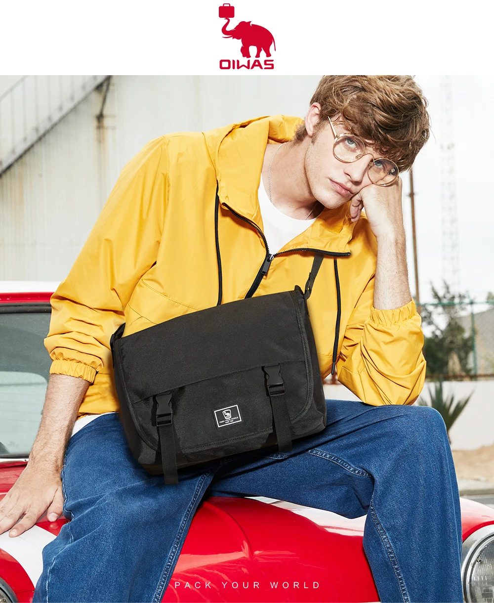 ELDA Messenger Crossbody Shoulder Bag for Men Briefcase Travel Nylon Man Purse Waterproof for Business Office Satchel Bags 