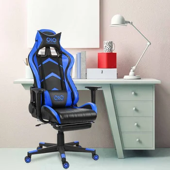 

Ergonomic Office Leather Gaming Chair WCG Computer Racing Executive Chair 180° Lying Recliner Household Armchair With Footrest