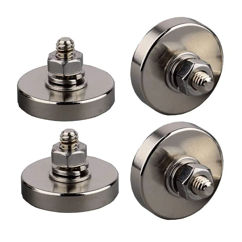 Mutuactor 2 Magneti Al Neodimio Con Perno Filettato 1/4'' – Super Potenti 68kg Per Fissare Luci LED, Telecamere E Attrezzature