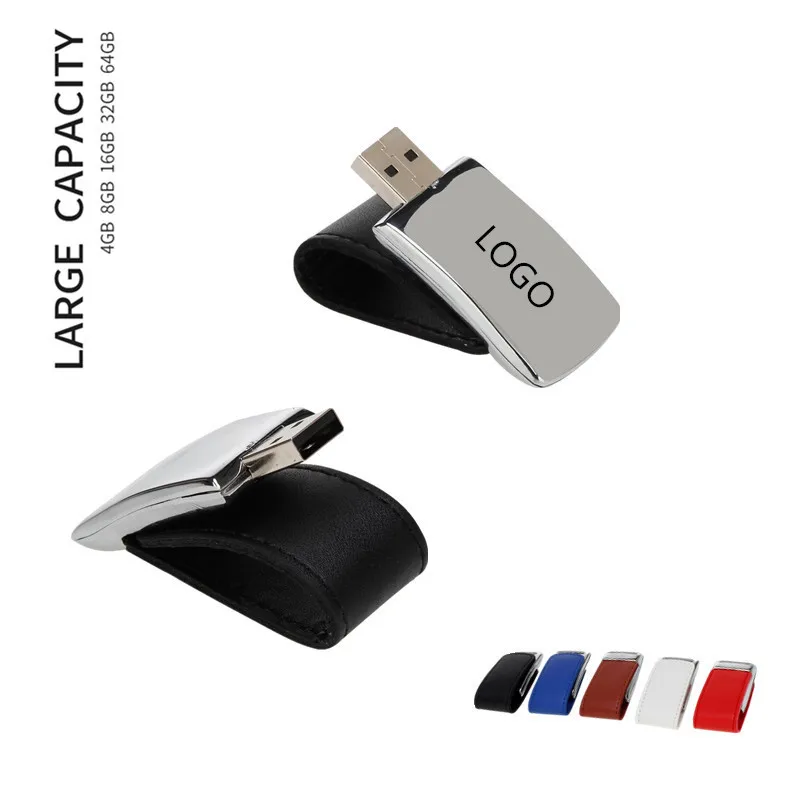 USB флеш-накопитель 64Гб в металлическом корпусе кожаный диск на Key Memory Stick 128 ГБ Usb 2,0 4 ГБ 8 ГБ оперативной памяти, 16 Гб встроенной памяти, флэш-накопитель 32GB креативный подарок изготовленным на заказ логосом