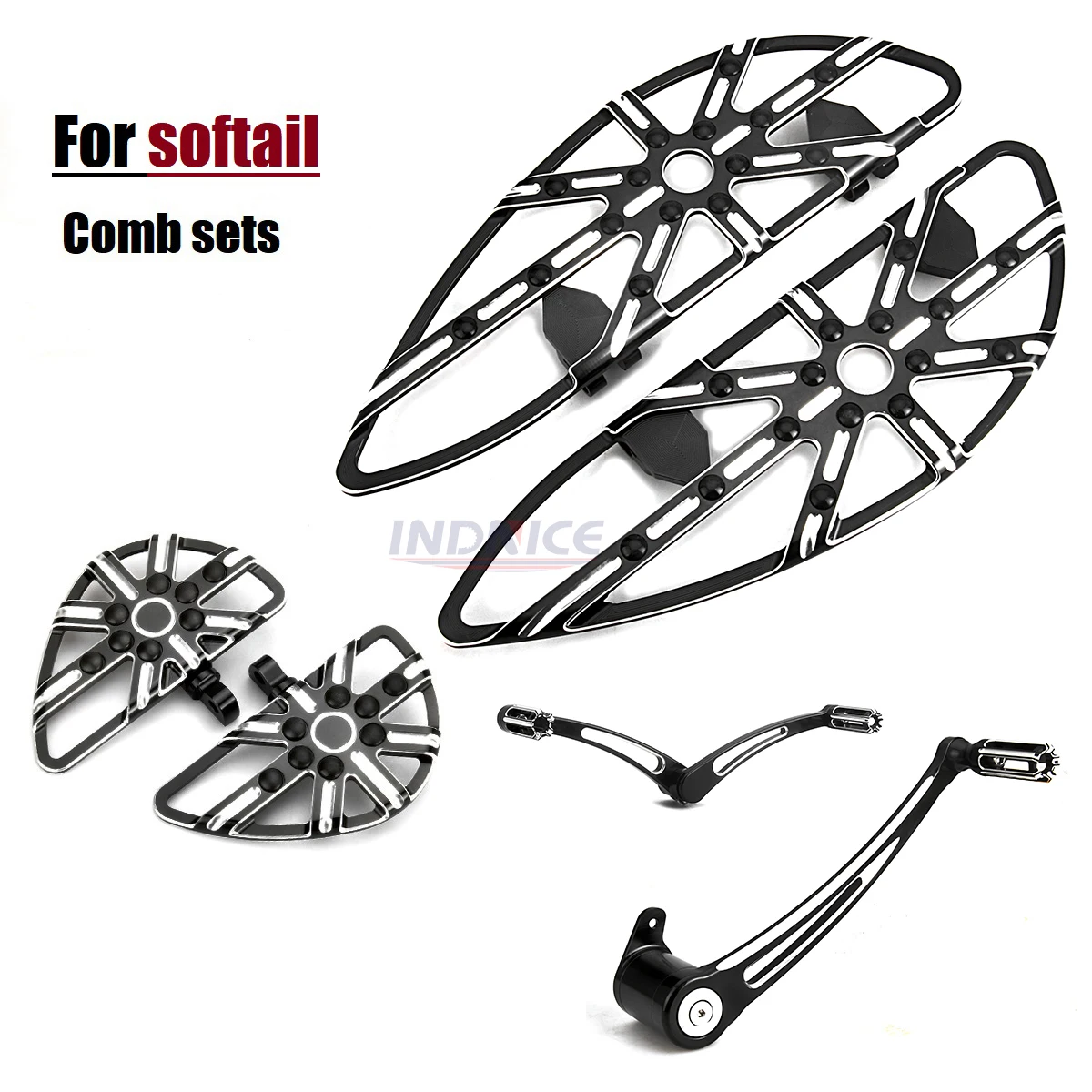 

Black Gauge Softail Fatboy Deluxe FLSTN floorboards brake Heel Toe Shift Levers pegs for harley Heritage FLSTC 2000-2017