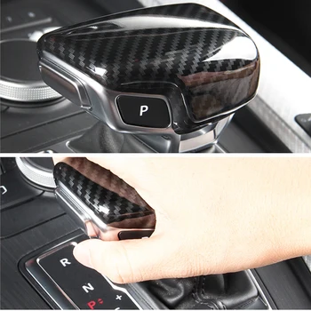 

For Audi A4 B9 A5 Q7 shifter trim Auto Accessories automatic speed gear shift knob head carbon fiber cover Sticker Car Styling