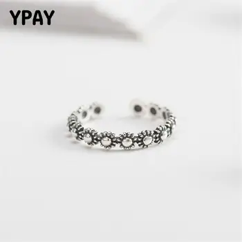 

YPAY Drop Shipping 925 Sterling Silver Stackable Ring Charming Flower Finger Rings for Women Fine Wedding Jewelry Gifts YMR341
