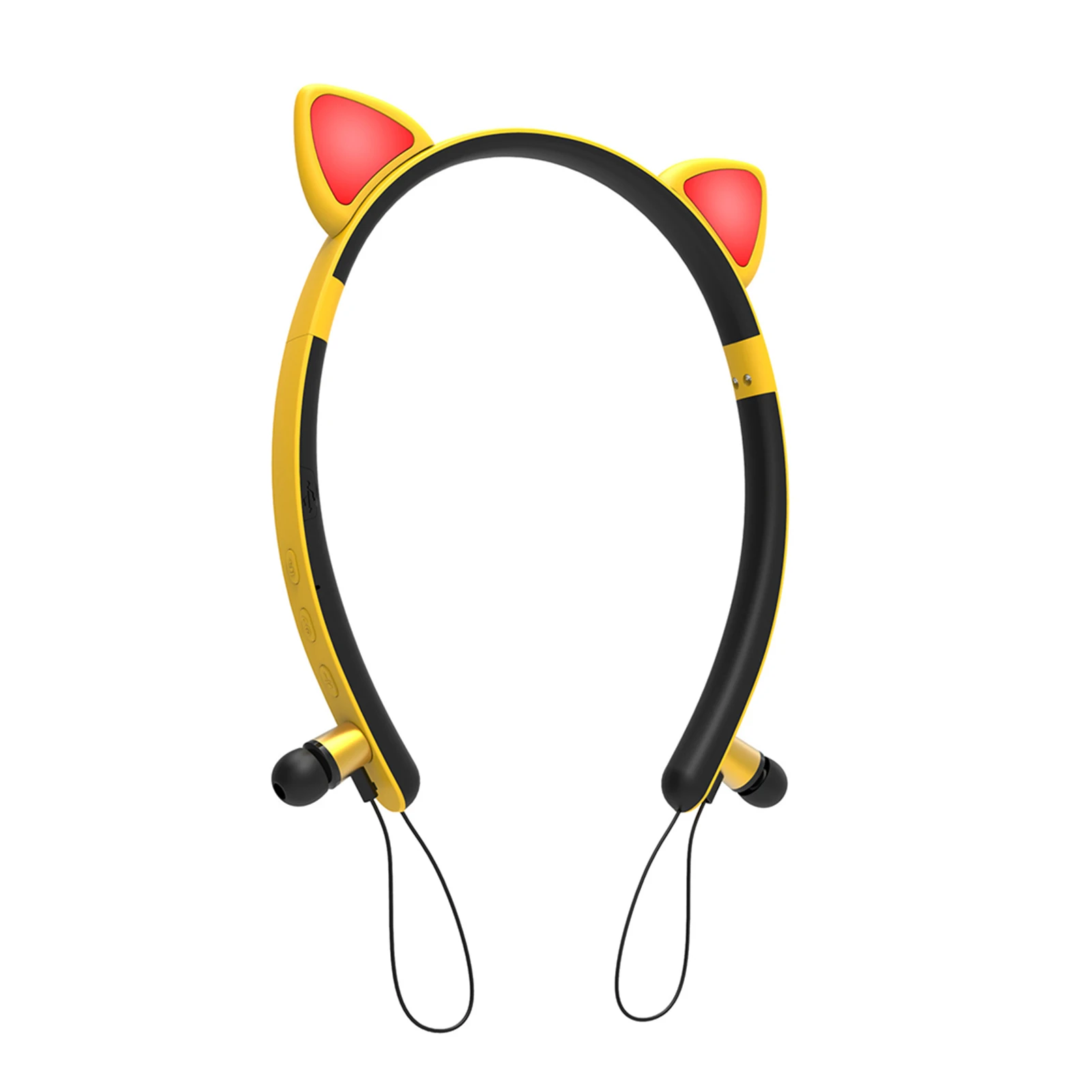 Girls Universal Wireless Headphones Portable With Mic Magnetic Absorption Luminous Cat Ear HiFi Stereo Gift Cute Bluetooth 5 0
