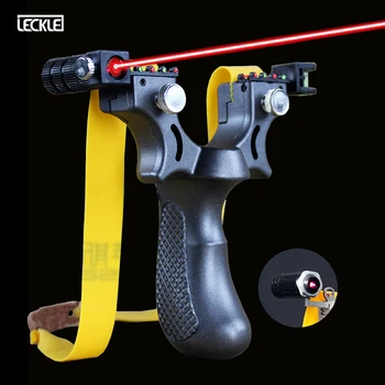 

Hunting Resin Slingshot with Laser Light Sight Level with Flat Rubber Band Powerful Sling Shot Bow Outdoor Hunting Shooting