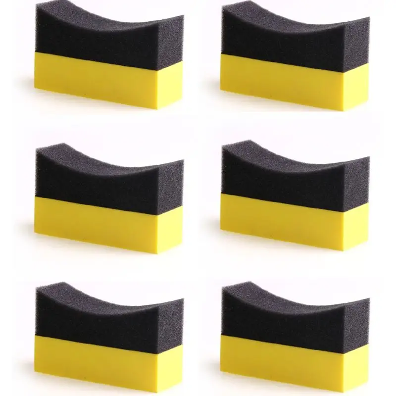 New 6Pcs Tire Contour Dressing Applicator Pads Gloss Shine Color Polishing Sponge Wax | Автомобили и мотоциклы